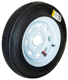 Hi-Run ASB1051 Trailer Tire, 4.80-12, 4-Hole White Spoke Wheel, Load Range B 4PR