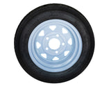 Hi-Run ASB1053 Trailer Tire, 4.80-12, 5-Hole White Spoke Wheel, Load Range B 4PR