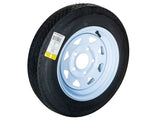 Hi-Run ASB1053 Trailer Tire, 4.80-12, 5-Hole White Spoke Wheel, Load Range B 4PR