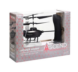 Ascend Aeronautics Hover Hawk Motion Controlled HD Video Helicopter Black