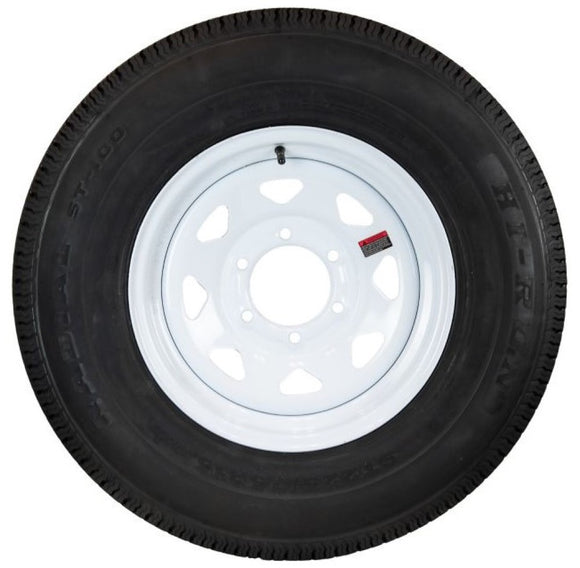 Hi-Run ASR1016 Radial Trailer Tire ST225/75R15 6-Hole White Spoke Wheel  ASR1016