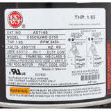 Nidec AST165 Motor, US Motor, 1.0hp, Threaded, Fullrate, 115/230v, 56J