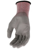 Boss B33111-L Unisex ANSI A4 Rate Tactile CR4 Cut Gloves, Gray, Large, 1 Pair