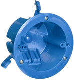 Carlon B618RR Round Old Work Electrical Box 1-Gang 18 cu. in. Non-Metallic Blue