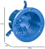 Carlon B618RR Round Old Work Electrical Box 1-Gang 18 cu. in. Non-Metallic Blue