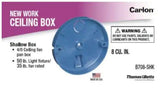 Carlon B708-SHK Shallow New Work Ceiling Fan Box 1-Gang 8 cu. in. Blue