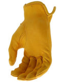 Boss Men's Grain Deerskin Leather Driver Work Gloves, 1 Pair, Extra Large