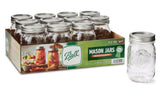 Ball 61000 1 pt. Regular Mouth Canning Jars, 16 oz. Capacity, 12-Pack