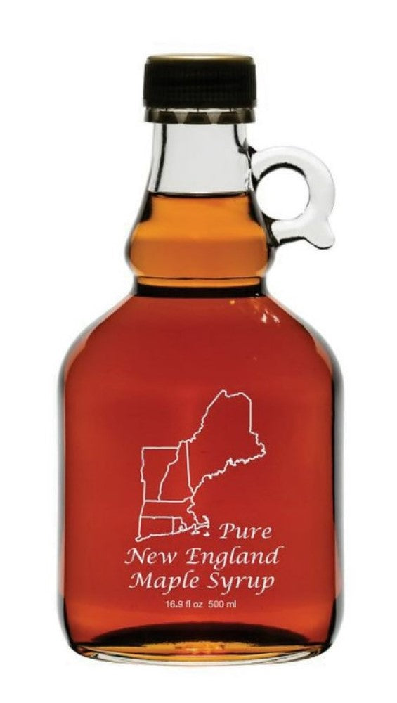 Ben's Sugar Shack NEGJ16 Pure New England Maple Syrup Glass Jug, 16.9 oz.