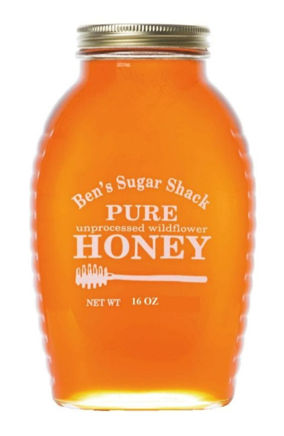 Ben's Sugar Shack WFHY1P Pure Unprocessed Wildflower Honey 16 oz.