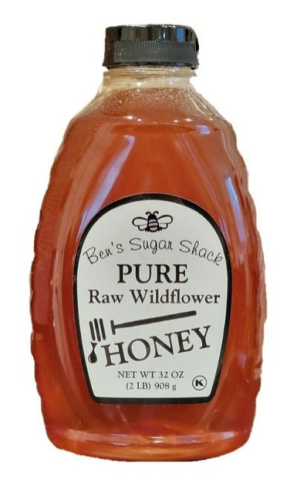 Ben's Sugar Shack WFHY2P Pure Raw Wildflower Honey, 2 lb.