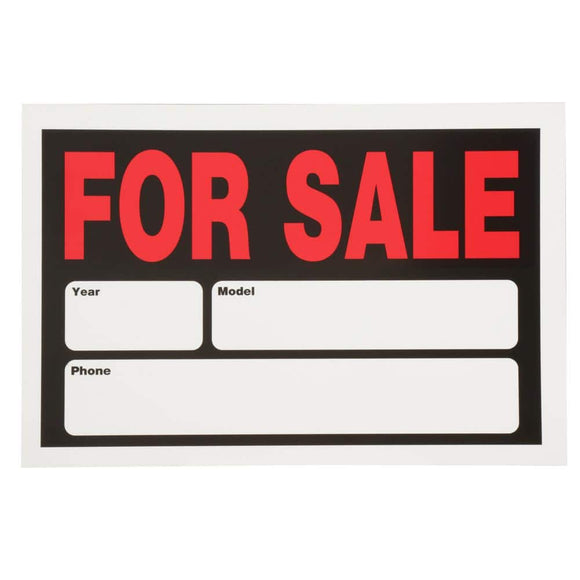 8 in. x 12 in. Plastic Auto for Sale Sign – BelowCost Products