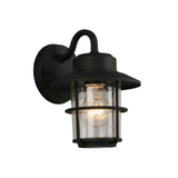 1-Light Black Outdoor Wall Lantern Sconce (2-Pack)