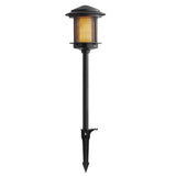 Low Voltage 2.4 Lumens Black Outdoor Integrated LED Path Light with Flicker Flame Effect; Weather/Water/Rust Resistant