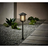 Low Voltage 2.4 Lumens Black Outdoor Integrated LED Path Light with Flicker Flame Effect; Weather/Water/Rust Resistant
