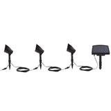 Solar No Voltage 50 Lumens Black Integrated LED Spotlight with Remote Panel (3-Pack); Weather/Water/Rust Resistant