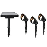 Solar No Voltage 50 Lumens Black Integrated LED Spotlight with Remote Panel (3-Pack); Weather/Water/Rust Resistant