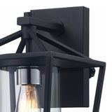 Monteaux 1-Light Black Outdoor Wall Lantern with Clear Glass