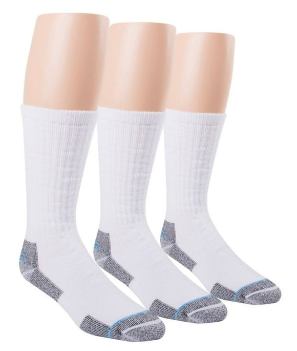 Blue Summit BS0031 Men's Full Cushioned Work Crew Socks 6-12 White 3-Pair