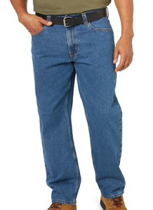 Blue Mountain FMB-1501 Men's Mid-Rise Denim 5-Pocket Jeans, Medium Wash, S36X30