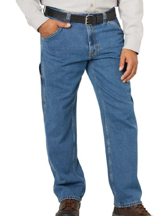 Blue Mountain FMB-1503 Men's Mid-Rise Denim Utility Jeans, Medium Wash, S42X32