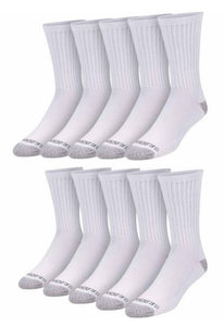 Blue Mountain PL-SCM-1029-10-WGHT Men's Cushioned Crew Socks White Large 10-Pair