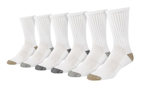 Blue Mountain PL-SCM-1046-10-252 Men's Cushioned Crew Socks, 6 Pair/Large