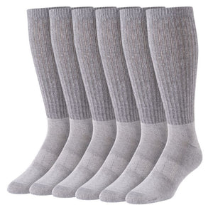 Blue Mountain PL-SCM-6370-10-GRY Men's Cushioned Over-the-Calf Socks Gray 6-Pair