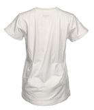 Blue Mountain YKL-9072 Women's Short Sleeve V-Neck T-shirt, Bright White, XL