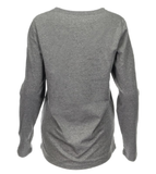 Blue YLK-1071 Women's Solid Long Sleeve Scoop Neck T-Shirt, Gray Heather, XL