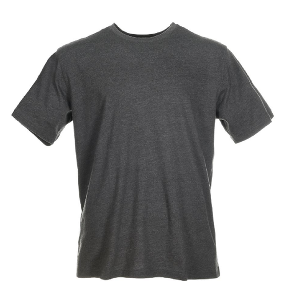 Blue Mountain YMK-1041 Men's Short-Sleeve T-Shirt, Charcoal Grey Heather, Medium
