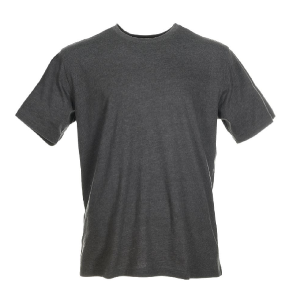 Blue Mountain YMK-1041 Men's Short Sleeve T-Shirt, Charcoal Grey Heather, XL