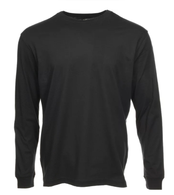 Blue Mountain YMK-1072 Men's Long-Sleeve Jersey Crew T-Shirt/Black/XL