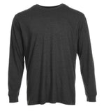 Blue Mountain YMK-1072 Men's Crew Neck Long-Sleeve T-Shirt, Charcoal Heather, 2X