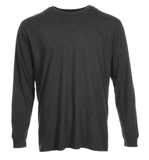 Blue Mountain Men's Long-Sleeve Jersey Crew T-Shirt, Charcoal Heather, Medium