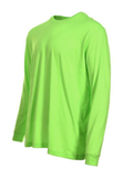 Blue Mountain YMK-1072 Men's Long-Sleeve Jersey Crew T-Shirt/Neon Green/3XL