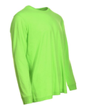 Blue Mountain YMK-1072 Men's Long-Sleeve Jersey Crew T-Shirt/Neon Green/3XL