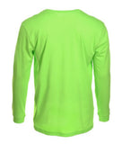 Blue Mountain YMK-1072 Men's Jersey Crew Neck Long Sleeve T-Shirt/Neon Green/XL