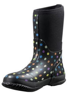 Blue Mountain BM2303 Women's Rubber Boots Dot Neoprene Size 7