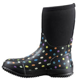 Blue Mountain BM2303 Women's Rubber Boots Dot Neoprene Size 10