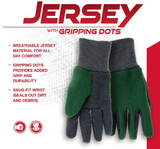 Boss B61071-Y Kids' Dotted Jersey Gloves, 1 Pair, Green/Gray, Youth