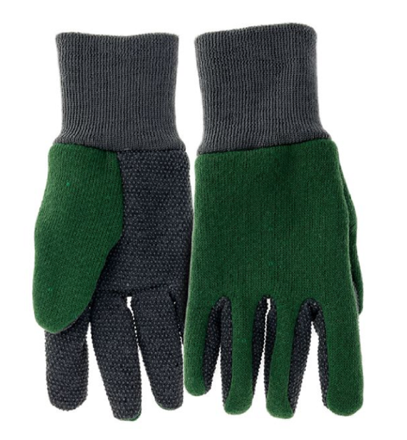 Boss B61071-Y Kids' Dotted Jersey Gloves, 1 Pair, Green/Gray, Youth