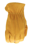 Boss B81001 Cowhide Leather Driver Work Gloves, Yellow, Small