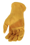 Boss B81001-2XL Cowhide Leather Driver Work Gloves, Yellow, 2XL