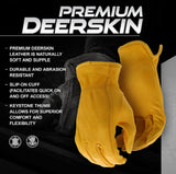 Boss B84091-WM Women's Deerskin Leather Driver Work Gloves, 1-Pair, Medium