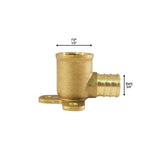 3/4 in. Brass PEX Barb x 1/2 in. Female Pipe Thread Adapter 90-Degree Drop-Ear Elbow