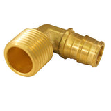 1/2 in. x 1/2 in. MNPT PEX-A Barb Brass 90-Degree Male Elbow Fitting