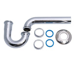 1-1/4 in. Brass P- Trap without Cleanout, 17-Gauge, Chrome