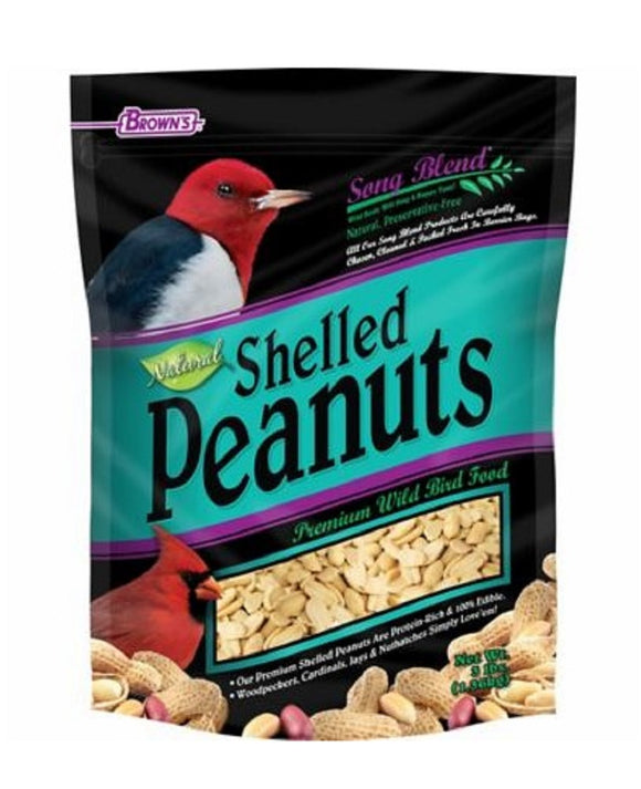 Brown's 41168 Song Blend 3 Pounds Shelled Peanuts Premium Wild Bird Food