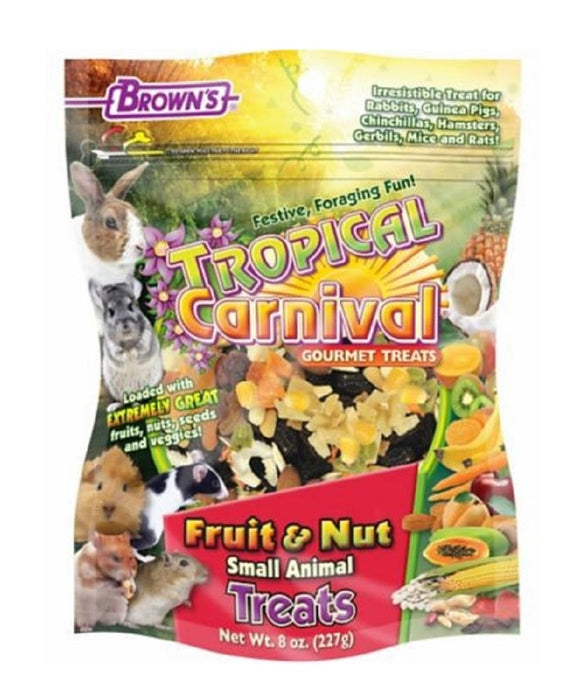 Brown's 45017 Tropical Carnival Fruit and Nut Mix 8 oz. Pack Small Animal Treat